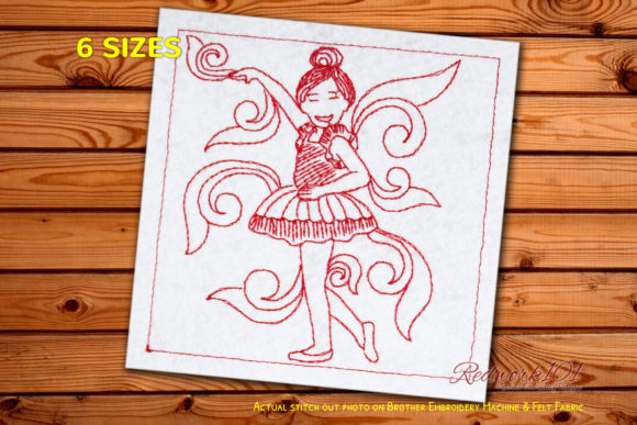 Ballerina Tutu Design Redwork