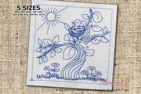 Chicks in Nest Redwork Review for Personalized Gifts
