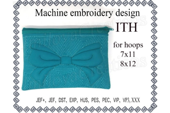 Cosmetic Bag Zippered Bag Ribbon Embroidery