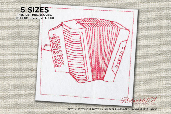 Diatonic Button Accordion Redwork Design Review