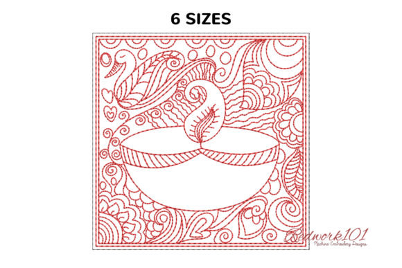 Diwali Deep Design Redwork Review